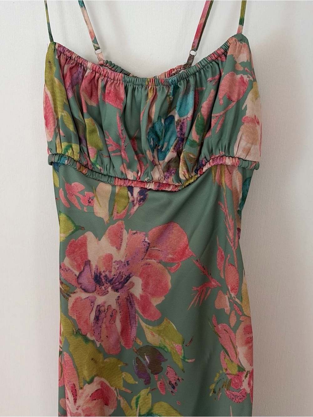 Hello Molly Mint Green Floral Spaghetti-Strap Maxi Dress - Picture 4 of 7